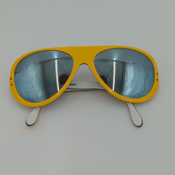 Vintage Obermeyer Cebe Mirrored Sunglasses Yellow Blue Excellent Condition - Picture 1 of 7